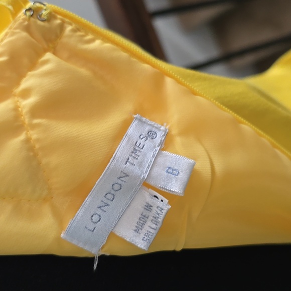 Yellow Ruffleneck Dress - London Times - Picture 3 of 4